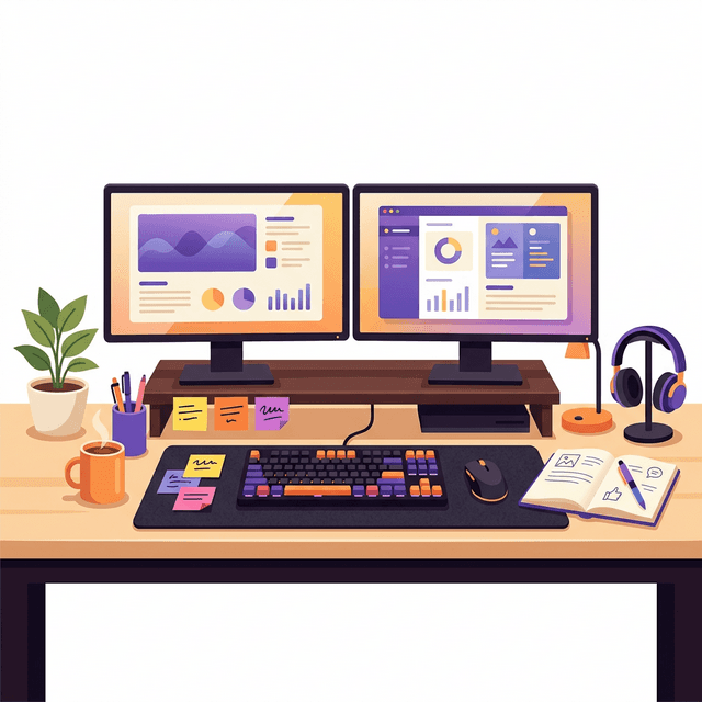 Professional desk setup