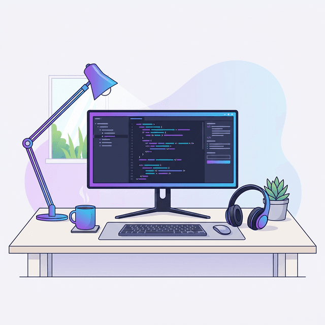 Developer workspace illustration